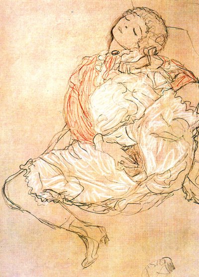 Frau bei der Selbstbefriedigung von Gustav Klimt